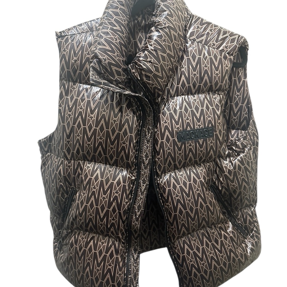 Mackage Brown Patterned Puffer Vest